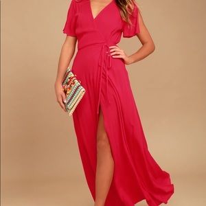 Lulu’s Much Obliged Red Wrap Dress